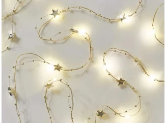 Vánoční řetěz LED zlaté hvězdičky, 1,9 m
