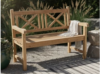 Zahradní lavice Cross, 120 cm, teak