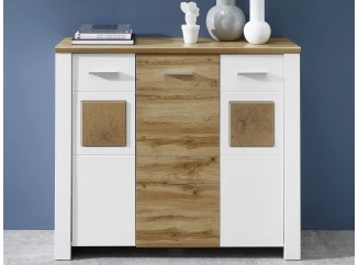 Úložná skříňka Materio, dub/bílá