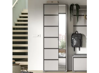 Předsíňová šatní skříň se zrcadlem Jaru, šedá