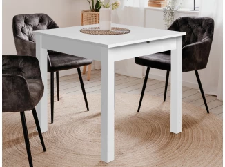 Rozkládací jídelní stůl Coburg 80x80 cm, bílý