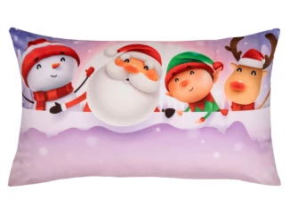 Vánoční dekorační polštář Santa Claus a jeho kamarádi, 30x50 cm