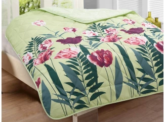 Letní přikrývka Zelená, tulipány