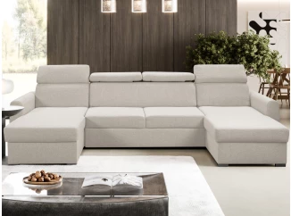 Sedací souprava Mistic, světle béžová látka, tvar U