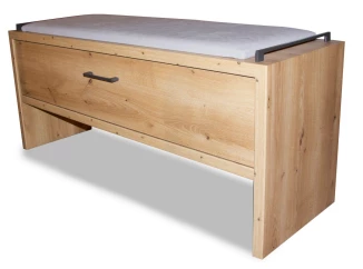 Lavice s úložným prostorem Kanada, dub bianco/šedá