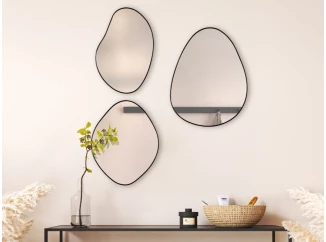Set nástěnných zrcadel (3 ks) Viola, černé