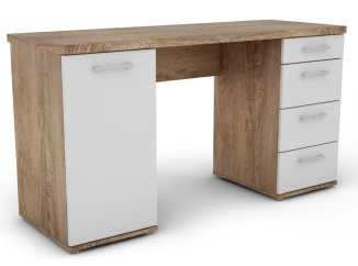 Psací stůl Walter, dub burgund/bílý