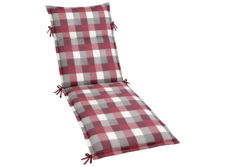 Zahradní polstr na lehátko Karo 60x190 cm, vínový/šedý