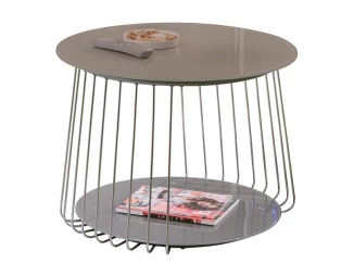 Konferenční stolek Riva, kov/cappuccino sklo