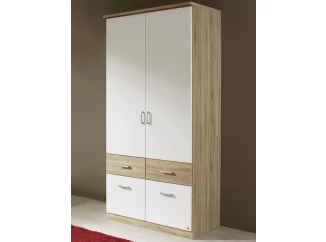 Šatní skříň Bremen, 91 cm, dub sonoma/bílá