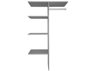 Vnitřní policový systém do šatní skříně šedý, šířka 87 cm/výška 160 cm