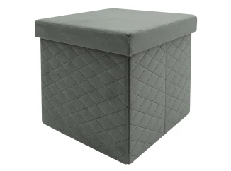 Taburet s úložným prostorem Maxim, šedá látka