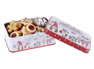 Dóza na cukroví Vánoční skřítci, 16x10 cm