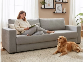 Rozkládací pohovka Rodos, holubí šedá látka