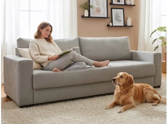 Rozkládací pohovka Rodos, holubí šedá látka