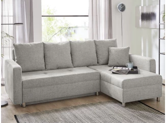 Rohová sedací souprava Kappeln, šedá látka