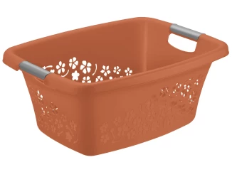 Koš na prádlo Flowers 25 l, terakota