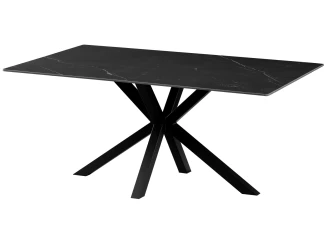 Obdélný jídelní stůl Milo 160x90 cm, černý mramor