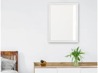 Nástěnné zrcadlo Nadine 34x45 cm, bílo-zlaté, perlový dekor