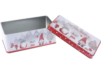 Dóza na cukroví Vánoční skřítci, 18x10 cm