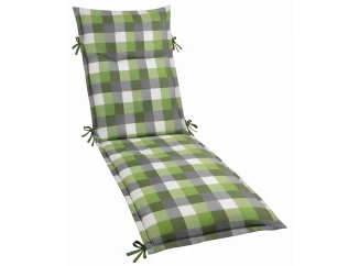 Zahradní polstr na lehátko Karo 60x190 cm, zelený/šedý