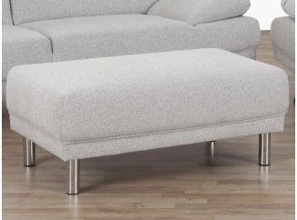 Taburet Bruno, šedo-bílá tkanina