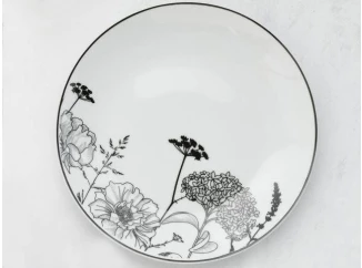 Hluboký talíř Luna Black Flower, 20 cm