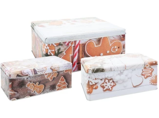 Sada dóz na potraviny (3 ks) Vánoční perníčky
