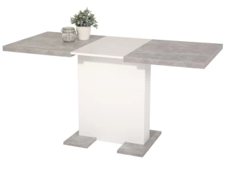 Jídelní stůl Britt 110x69 cm, šedý beton/bílý