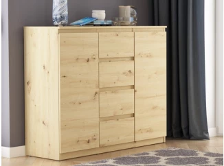 Široká komoda se 4 zásuvkami Carlos, dub artisan, 120 cm