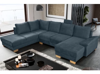 Sedací souprava Chivas, tvar levé U, petrolejově modrá látka