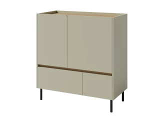 Komoda se zásuvkami Lucky, 95 cm, eukalyptově zelená/baltský dub