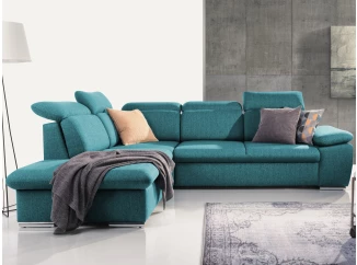 Rohová sedačka Aldon, petrolejová strukturovaná látka, levý roh