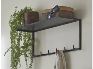 Nástěnný šatní panel Sidney, černý