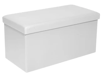 Obdélný taburet Rico, bílá ekokůže