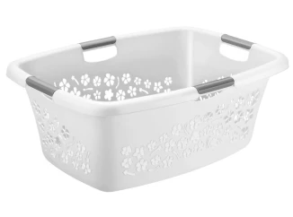 Koš na prádlo Flowers 50 l, bílý