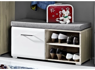 Botník Funny, dub stříbrný/bílý