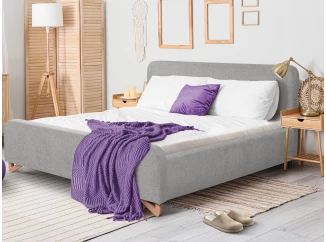 Postel Flamingo 180x200 cm, světle šedá strukturovaná tkanina