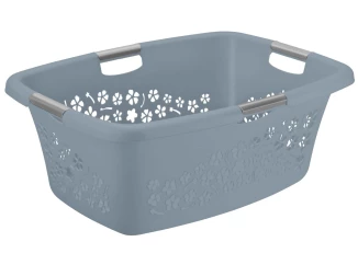 Koš na prádlo Flowers 50 l, šedý