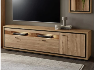 Široká TV skříňka Flores, dub gustavson/antracit