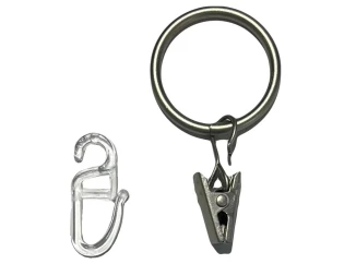 Kroužky se žabkou a háčkem na garnýž (10 ks) pro 16 - 20 mm, satén