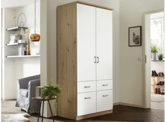 Šatní skříň Bremen, 91 cm, dub artisan/bílá