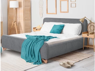 Postel Flamingo 180x200 cm, holubí šedá strukturovaná tkanina