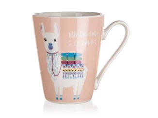 Hrnek Lama 320 ml, růžový