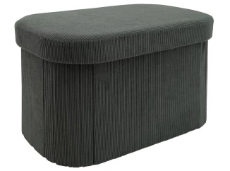 Oválný taburet Milo, šedá strukturovaná látka