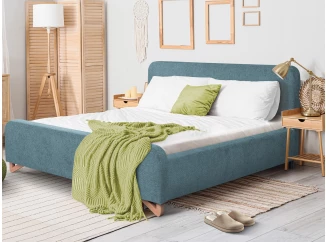 Postel Flamingo 180x200 cm, mořská modrá strukturovaná tkanina