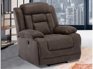 Křeslo Oxford, hnědá látka, funkce el. polohování