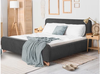 Postel Flamingo 180x200 cm, grafitově šedá strukturovaná tkanina