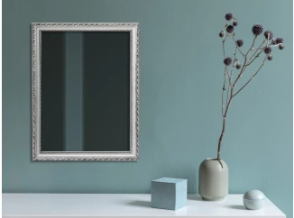 Nástěnné zrcadlo Loreley 34x45 cm,  dřevěný stříbrný rám