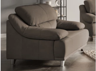 Křeslo Maranello, hnědo-béžová kůže